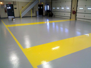 garage floor: epoxy resinous commercial flooring, concrete repair, mastic removal